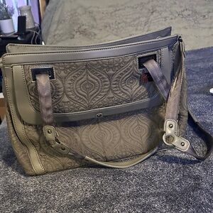 Petunia Pickle Bottom Grey Quilted Shoulder Bag